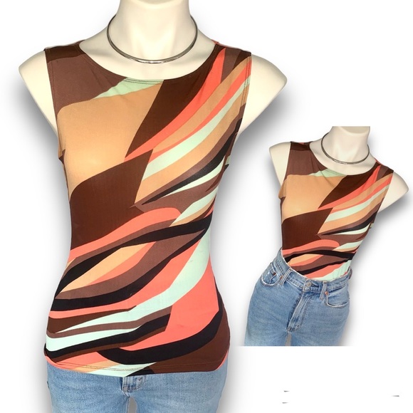 y 2 k :: Vintage Unique Y2K Abstract Mod Top - Picture 1 of 10